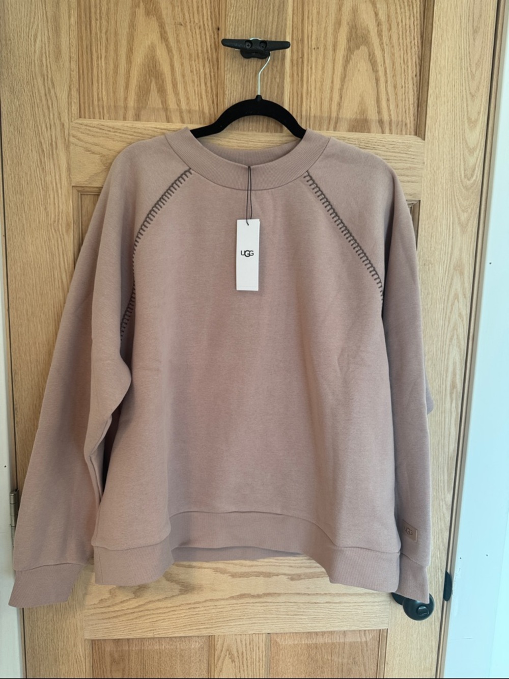 UGG dust rose crew neck Sweatshirt with Stitch detail